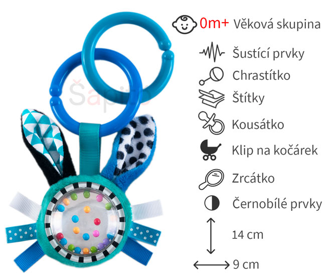 hračky na kočárek s klipem