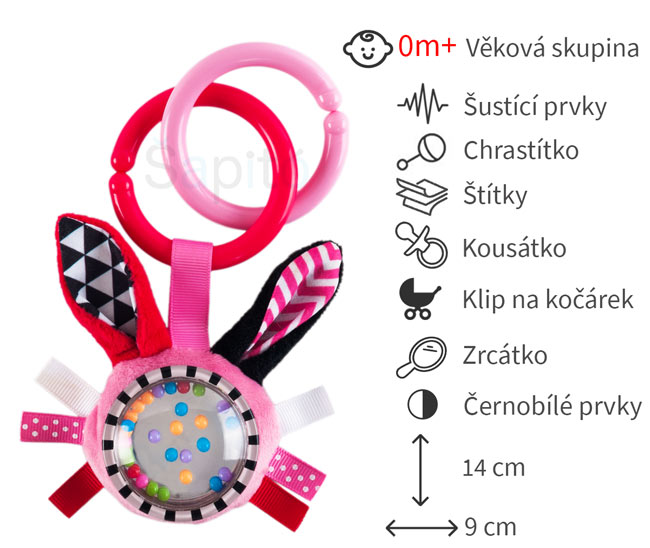 hračky na kočárek s klipem